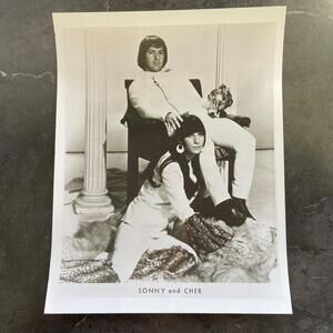 Sonny and Cher 8x10 B&W Photograph (B77)
